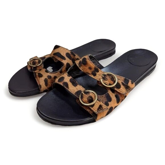 J Crew Shoes - J Crew Leopard Calf Hair Slide Size 9 Summer‎ Vacation Beach Travel Resort-wear